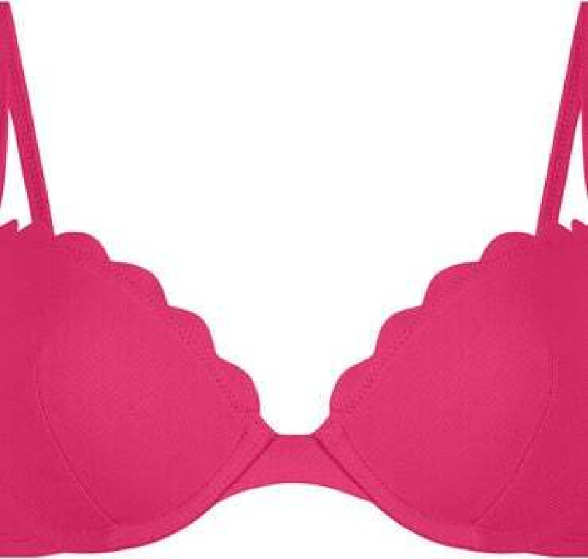 Scallop Polstret bikinitopp med underspiler Rosa