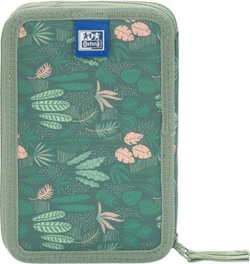 Kids 2 Compartment Pencil Case Green Oxford