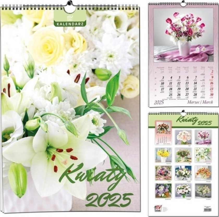 Kalender 2025 7 Tallerkener B3 Blomster