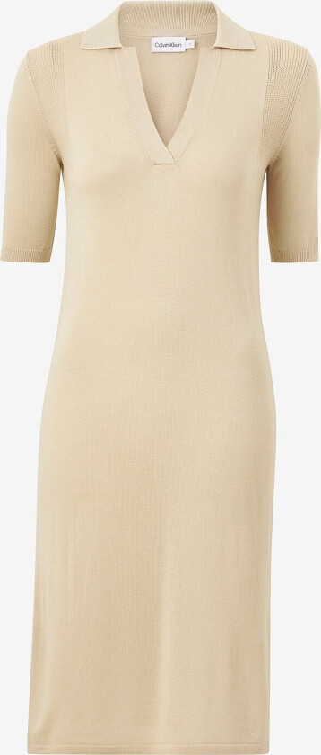 Kjole Lyocell Blend Polo Dress SS - Beige