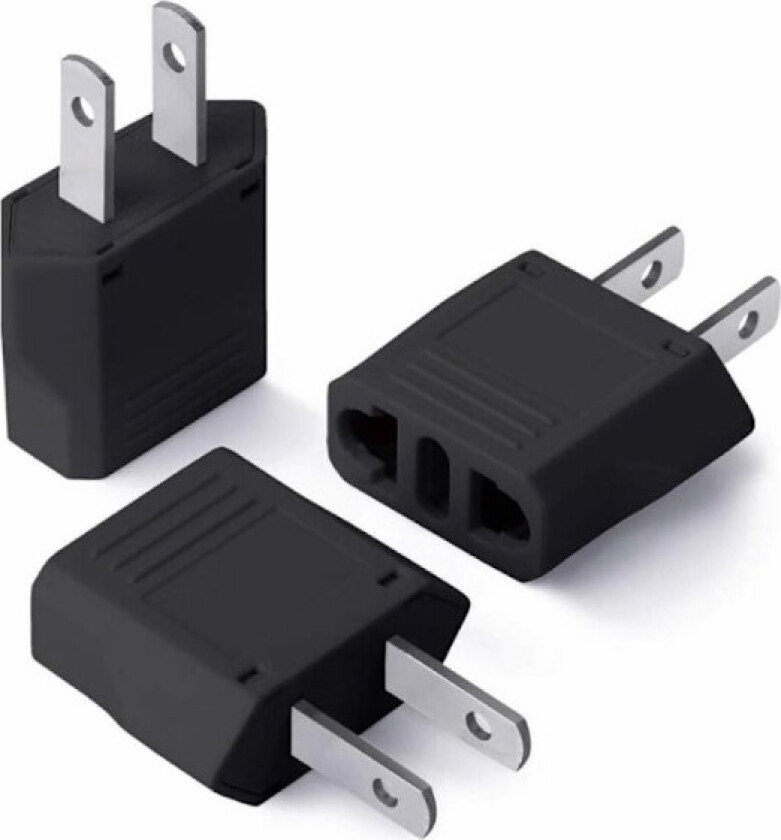 Reiseadapter EU til USA 3-pakning