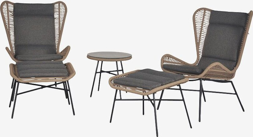 HAGEGRUPPE MED PUTER 5 DELER, Grå