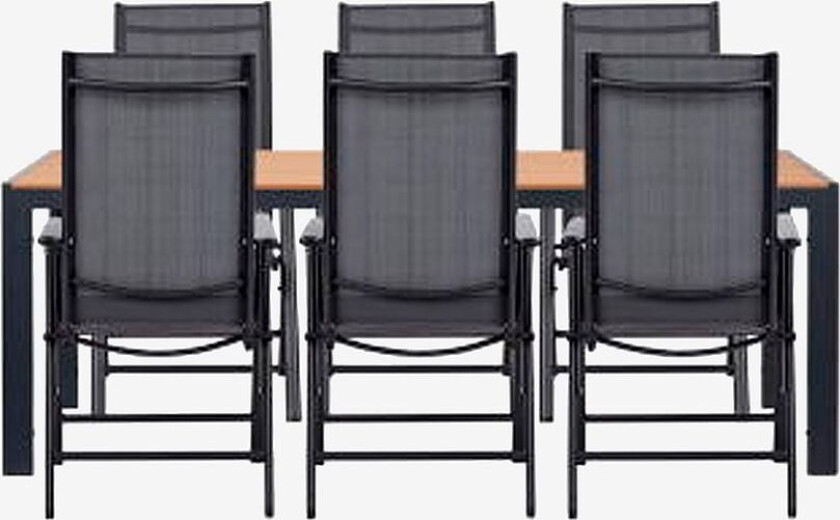 Hagegruppe, 6 stoler, Orange