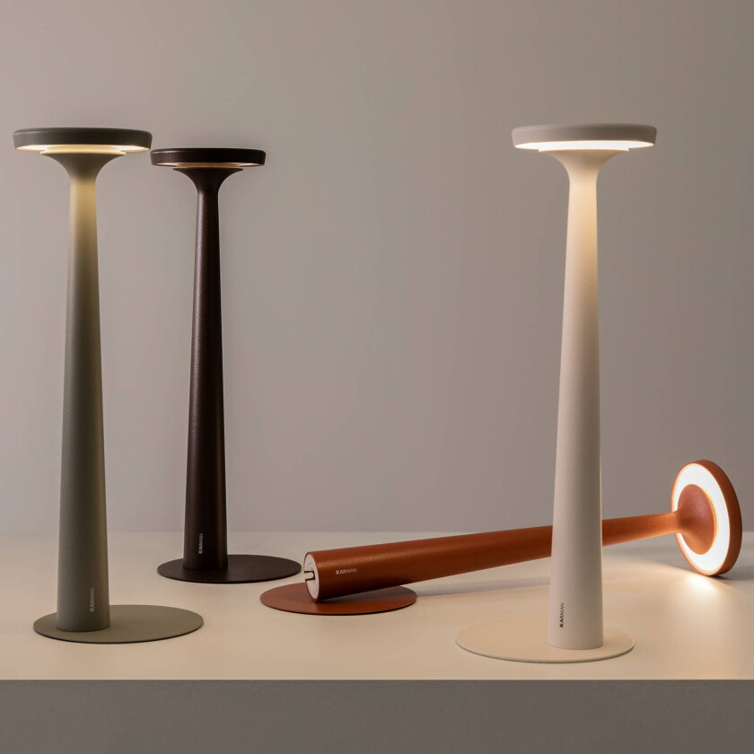 LED-bordlampe Papiria, brun matt, CCT