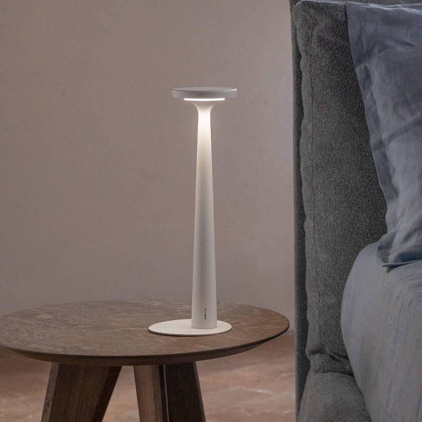 LED-bordlampe Papiria, matt hvit, CCT