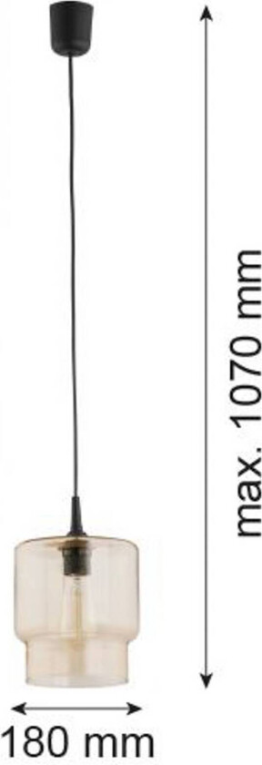 Nesto pendellampe i glass, ravfarget, Ø 18 cm, E27