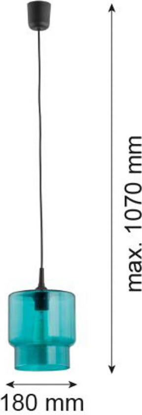 Nesto pendellampe i glass, marineblå, Ø 18 cm, E27