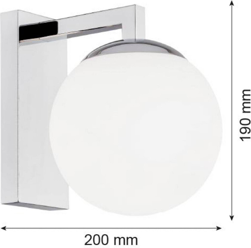 LED-vegglampe Aseor, glass, krom