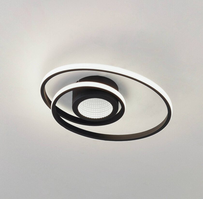 Lindby LED-taklampe Thalina, 45 cm, svart, dimbar