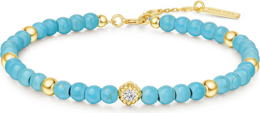 Armbånd i forgylt 925 sølv med turkiser
