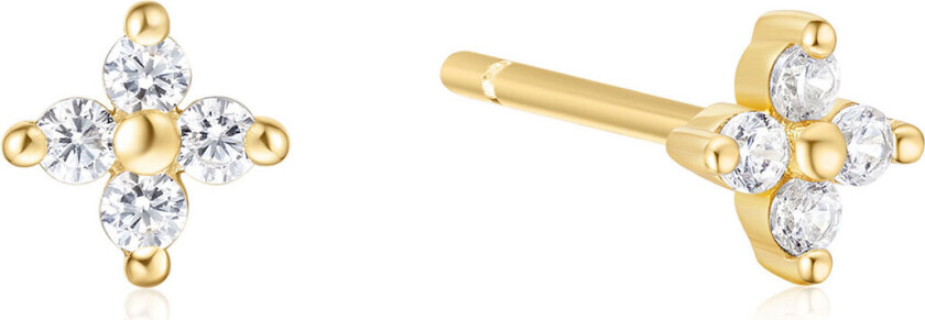 Øredobber i forgylt 925 sølv med zirkonia