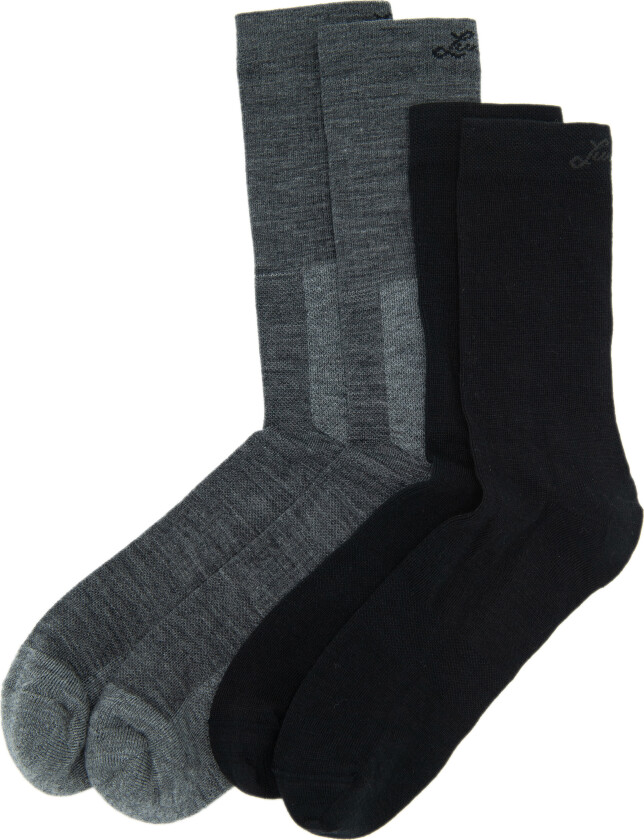 Merino Trekking Sock Combo Mid Light Grey Melange/black