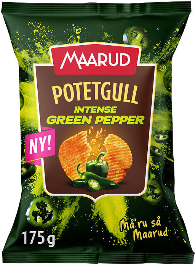 Potetgull Intense Green Pepper 175g