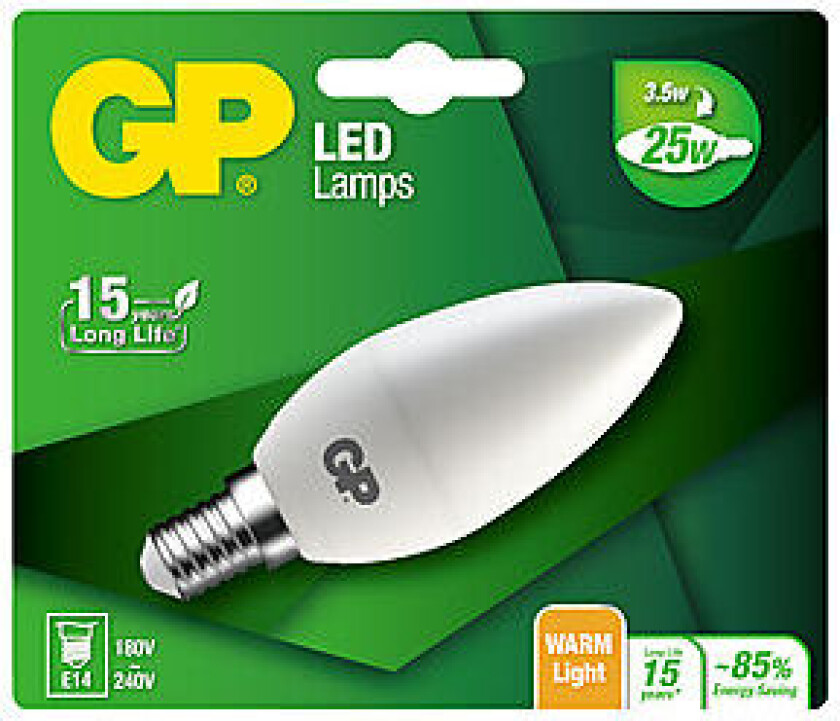Lyspære led candle E14 3.5W-25W
