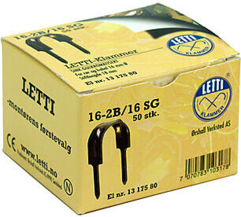 Klammer letti for rørkabel 16-2B/16 10 stk