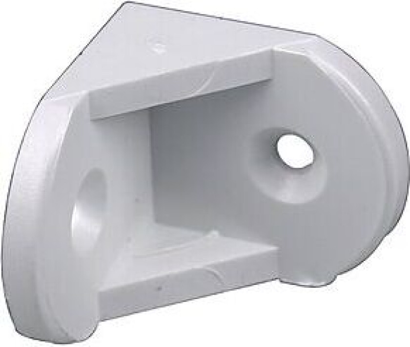 Møbelvinkel plast 27x27mm hvit