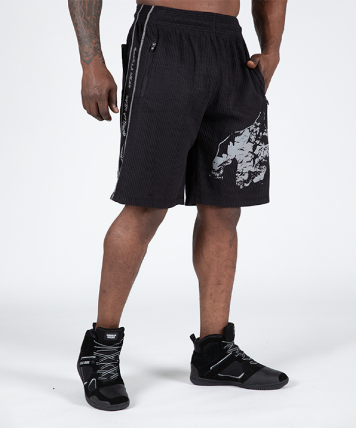 Buffalo Old School Workout Shorts, Black/Grey