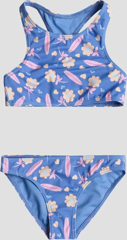 Lorem Crop Top Kids Bikini Set blå