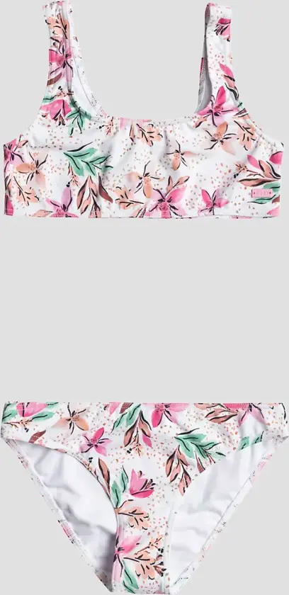 Happy Tropical Rg Bralette Kids Bikini Set hvit