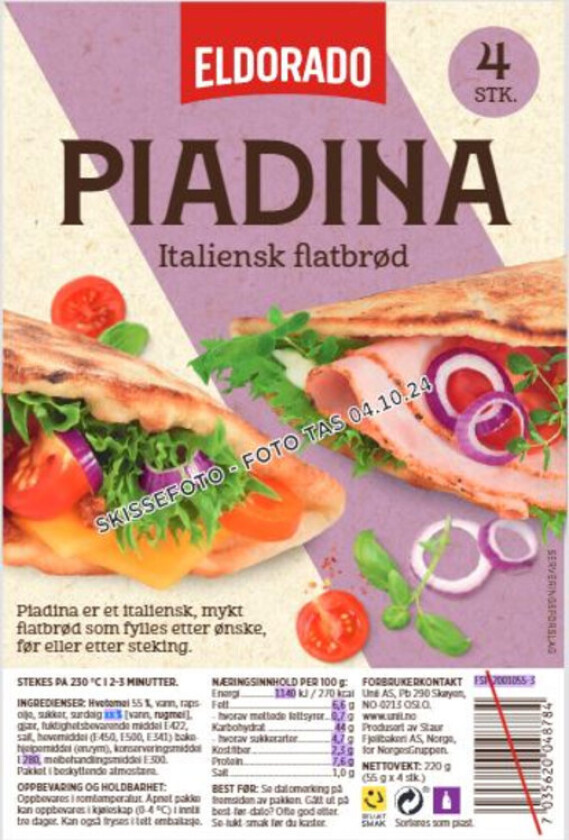 Piadina 4stk 220g