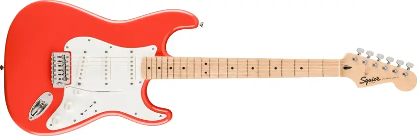 FSR Sonic Stratocaster MN, White Pickguard, Fiesta Red