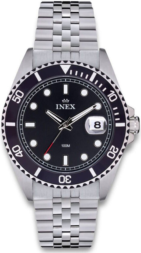 Inex Mens Sports 42mm A76226S5P - Kvarts - Sølv - Herreklokker - Rustfritt stål - ledd m/pin - Mineral