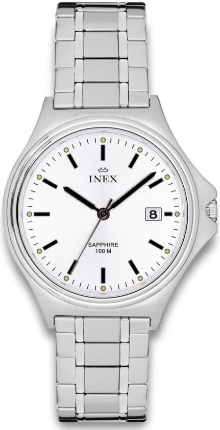 Inex Mens 39.5mm A76227-1S4I - Kvarts - Sølv - Herreklokker - Rustfritt stål - ledd m/pin - Mineral