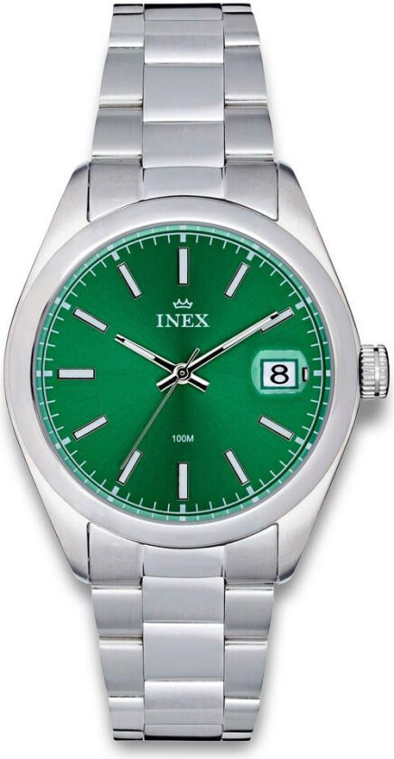 Inex Mens 38mm A76224S12I - Kvarts - Sølv - Herreklokker - Rustfritt stål - ledd m/pin - Mineral