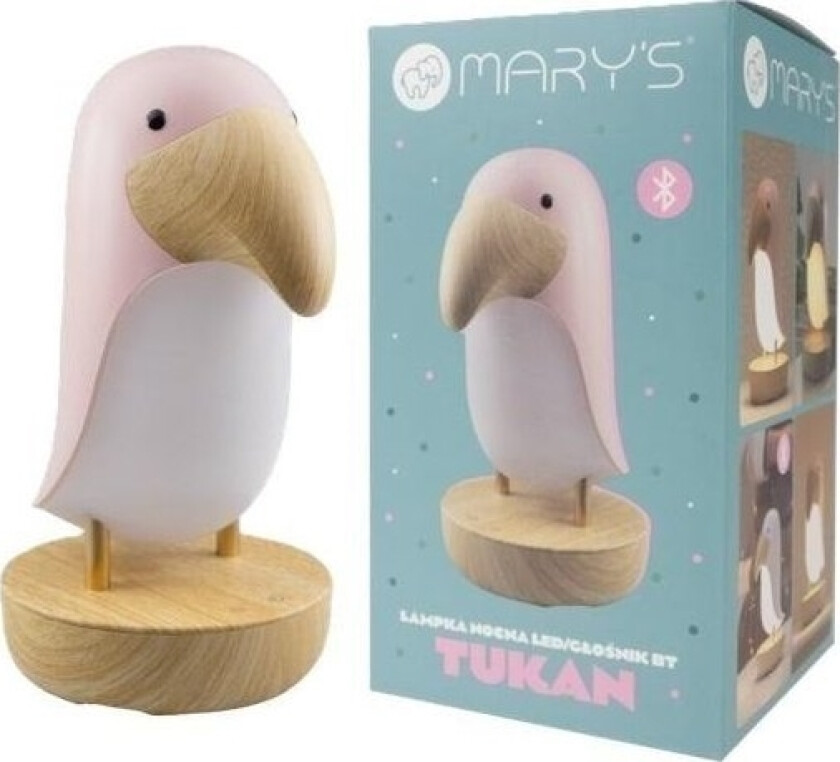 Led Nattlampe Og Bluetooth-Høyttaler Toucan Rosa