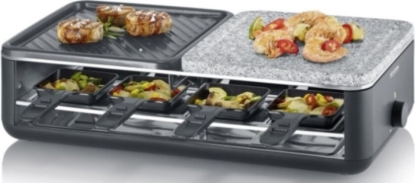 Raclette Med Natursten Och Keramisk Grillyta