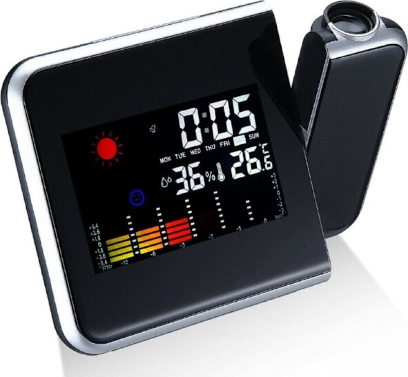 LCD-vekkerklokke Radiostyrt klokke LED Radiostyrt vekkerklokke Snooze-alarm Bordklokke med projeksjon