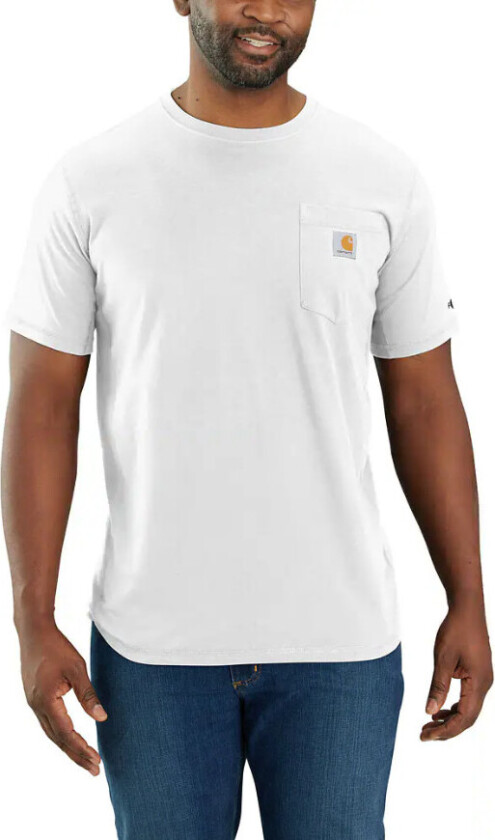 Men's Force Relaxed Fit Midweight Short-Sleeve Pocket T-Shirt White
