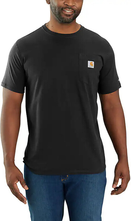 Men's Force Relaxed Fit Midweight Short-Sleeve Pocket T-Shirt Black