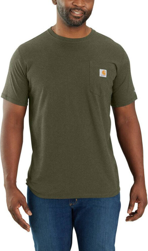 Men's Force Relaxed Fit Midweight Short-Sleeve Pocket T-Shirt Basil Heather