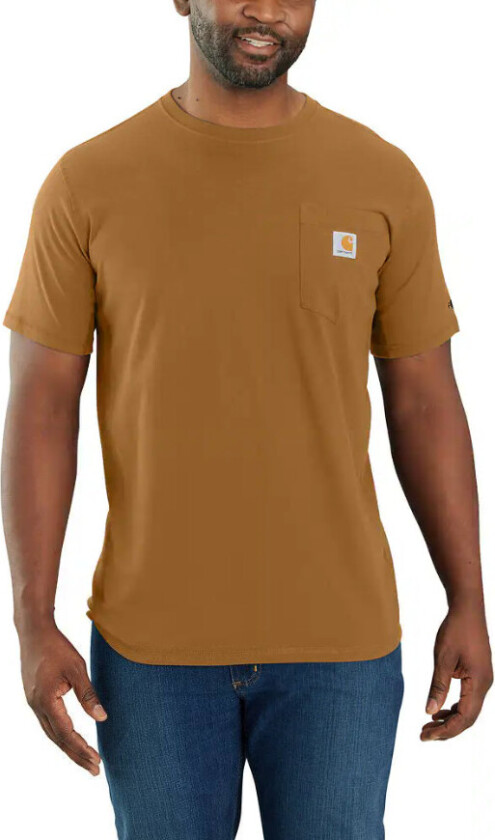 Men's Force Relaxed Fit Midweight Short-Sleeve Pocket T-Shirt Brown