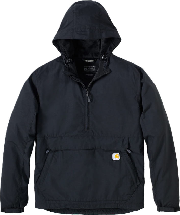 Men's Rain Defender Loose Fit Lightweight Packable Anorak Black