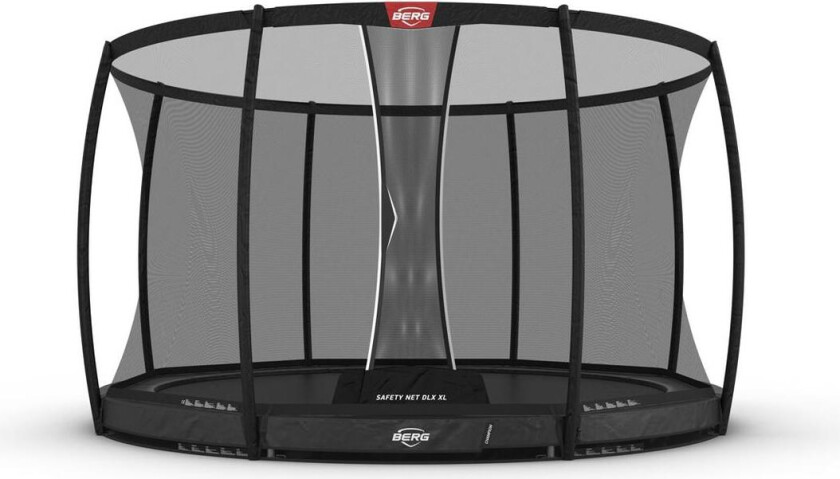 BERG Trampoline Champion InGround 430 XL Grå med sikkerhetsnett Deluxe XL