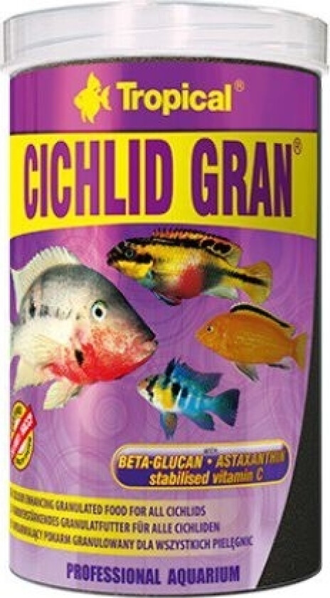 Cichlid Gran Fargeforbedrende Mat For Fisk 1000Ml