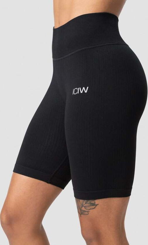 Ribbed Define Seamless Biker Shorts, Black