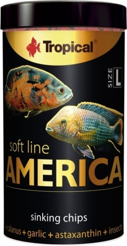 Bilde av Soft Line America L, Aquarium Fish, Dry Fish Food, Granule, Vitamin A, Vitamin C, Vitamin D3, Vitamin E, Large, 41%