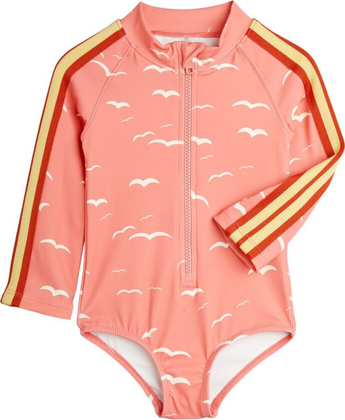 Seagull Aop Langermet Badedrakt Pink | Rosa | 80/86 cm