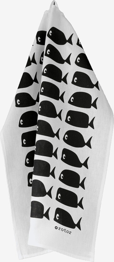 Kjøkkenhåndkle Whale - Hvit