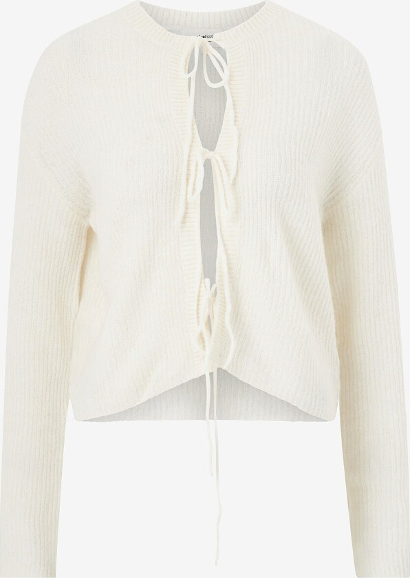 Kardigan Knitted Tie Cardigan - Hvit