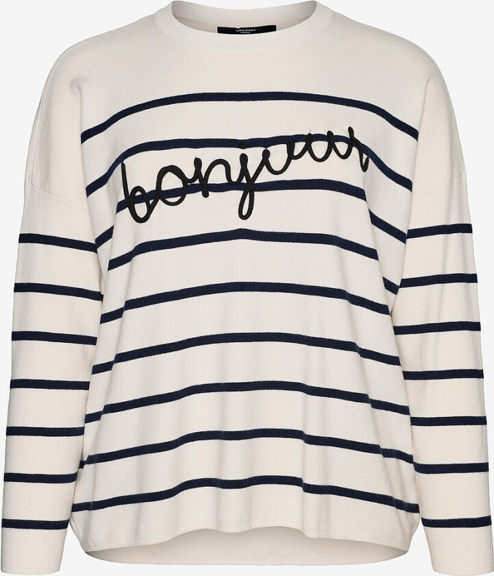 Pullover vmCaria Bonjour LS O-neck Pullover - Grå