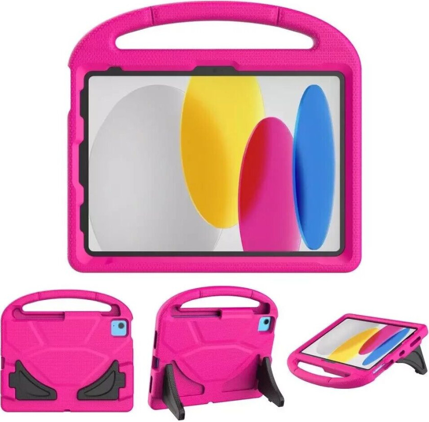 iPad 10.9 (2022) EVA Skum Barne Bakdeksel med Stativ - Rosa