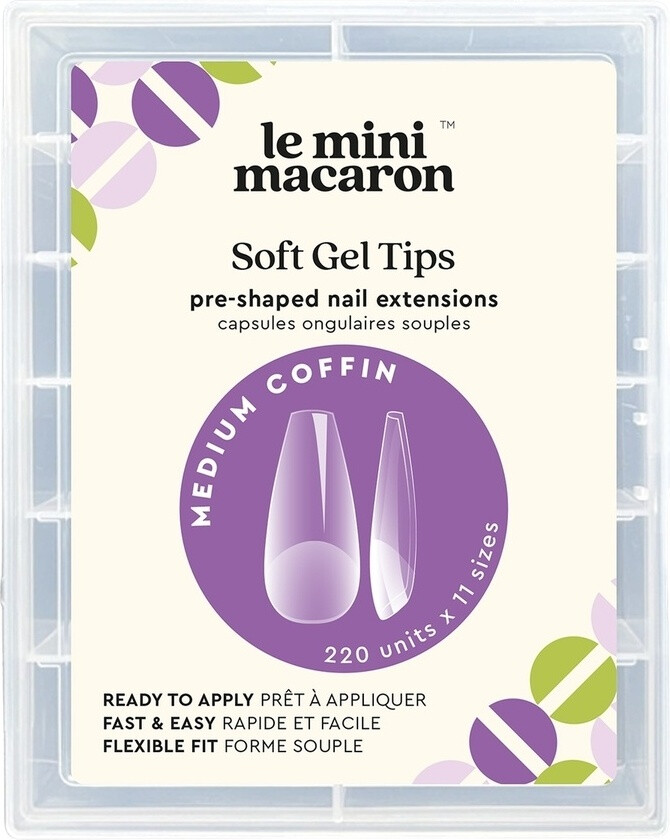 Soft Gel Tips Medium Coffin 220pcs