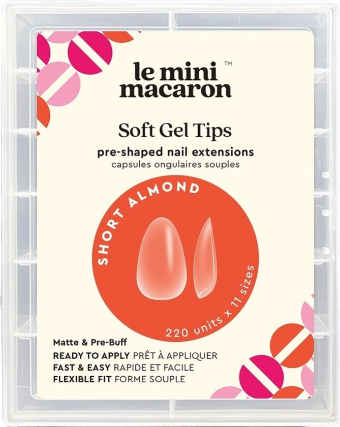 Soft Gel Tips Short Almond Matte 220pcs
