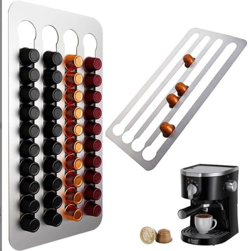 Kaffeputeholder i rustfritt stål for Nespresso-kapsler