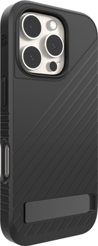 Zagg Denali Snap - Baksidedeksel For Mobiltelefon - Med Stativ - Magsafe-Samsvar - Termoplast-Polyuretan (Tpu), Grafen - For Apple Iphone 16 Pro