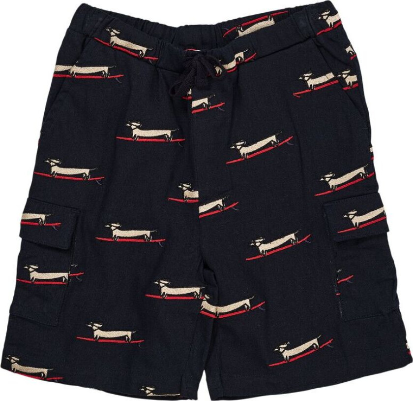Surfing Dog Shorts I Twill Navy | Blå | 98 cm